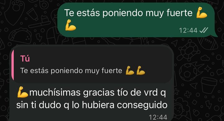Cliente: «muchísimas gracias tío, de verdad que sin ti dudo que lo hubiera conseguido»