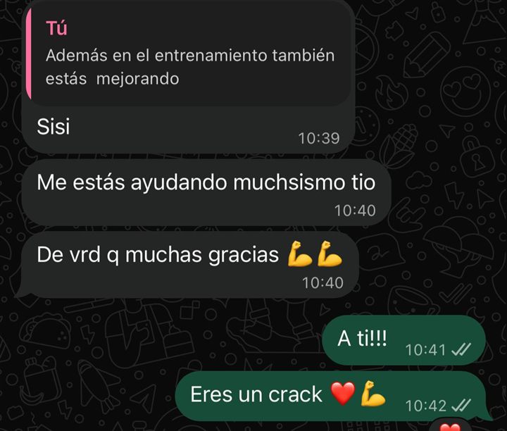 Cliente: «me estás ayudando muchísimo»