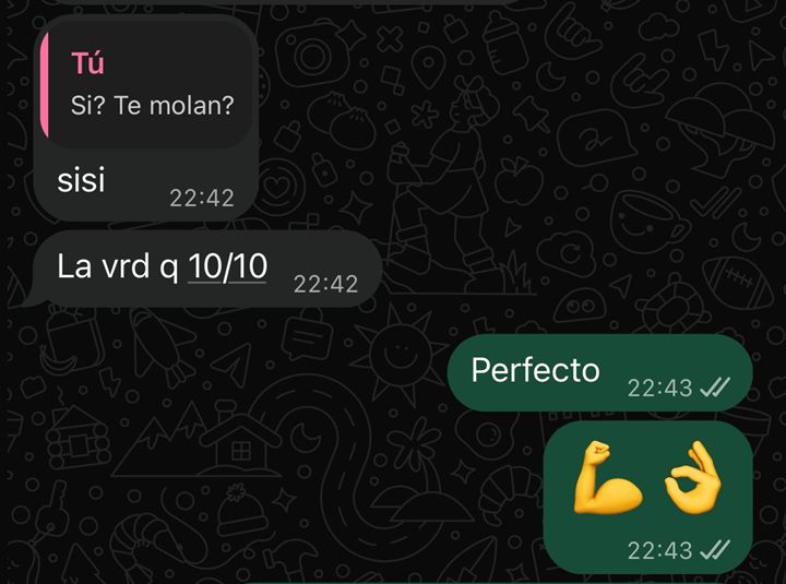 Cliente valorando el entrenamiento con un 10 sobre 10